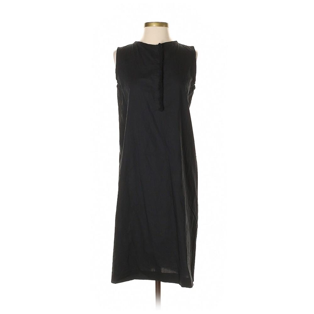VINTAGE 90s Vera Wang Black A-Line Cotton Dress Size 4 Minimalist Lightweight
